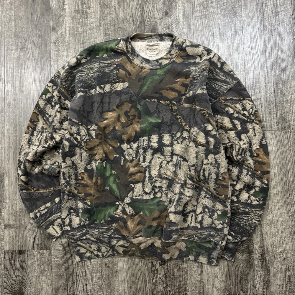 Vintage Jerzees Trebark Bigwoods Camouflage Camo Sweatshirt